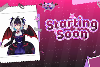 design vtuber overlay screen and twitch panels