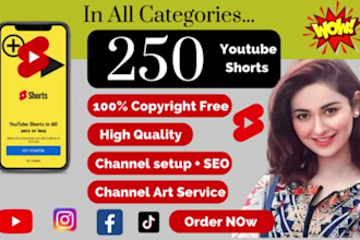 make 250 youtube shorts videos with yt channel reels