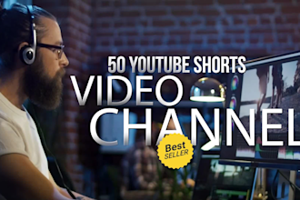 create youtube shorts videos channel with 50 shorts videos