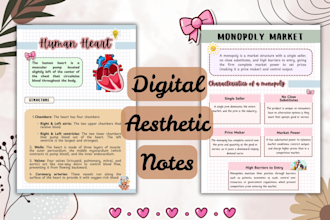 create neat, aesthetic and well formatted study notes