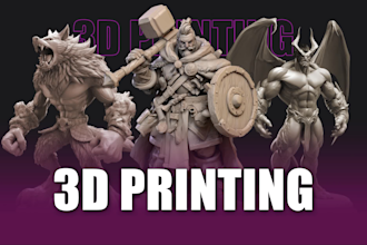 sculpt custom 3d character, model ,figure for printing with zbrush or blender