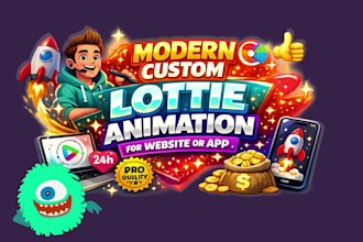 create custom lottie json animation for web and mobile app