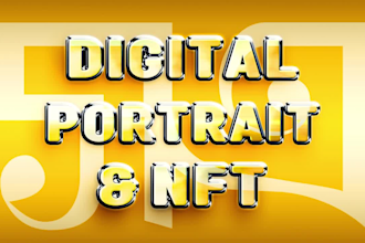 create a digital portrait painting and classic pixel collector nft of your image