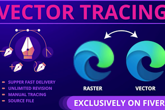 convert raster to vector, logo to vector and vector tracing