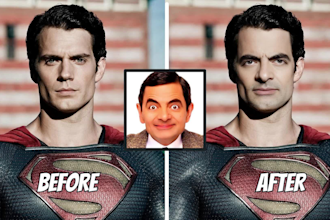 realistic face swap transformation, head change