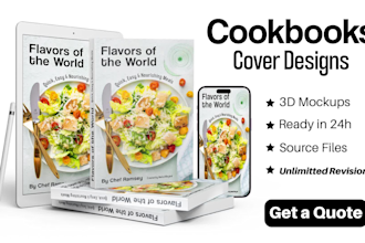 do eye catching kdp cookbook cover design for amazon kindle