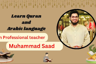 be your expert  quran teacher and arabic tutor, learn tajweed with me