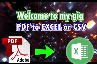 convert PDF to excel or CSV file, image, scanned docs to excel or google sheet