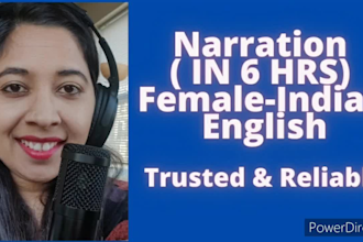 do female indian english voiceover in 6 hrs