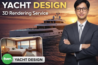 do boat, yacht design, 3d rendering, exterior and interior visualization