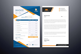 design invoice, letterhead, price list, quotation in 4hrs