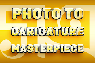turn your photo into stunning portrait caricature for framing and online display