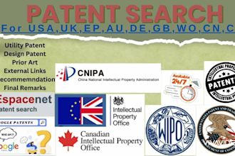 do patent search,patent filing and trademark check