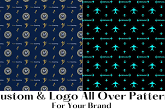 create unique seamless textile pattern design with logo