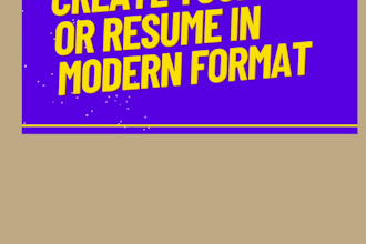 do neat, attractive and modern CV or resume design