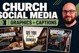 create church social media graphics and captions