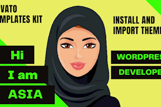 install wordpress theme, template kit same as the demo