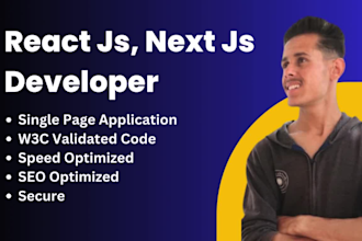 develop web application as react js developer, next js developer