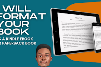 format your book for amazon KDP ebook or paperback