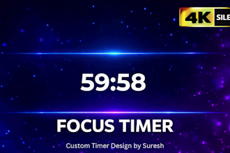create animated countdown timer video up to any length