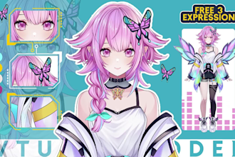 design and rig anime live2d vtuber model character illustration for vtube