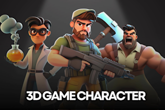 design 3d modeling character, 3d animal, 3d game, animation with cartoon style