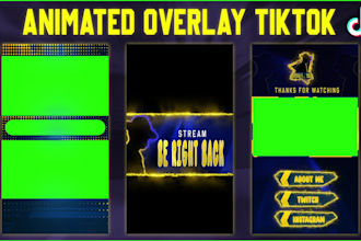 create tiktok live overlays for live stream, reels, ,screens