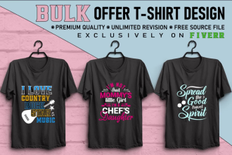 do bulk t shirt design and custom t shirt design
