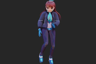 3d character modeling, vrchat vtuber with character rigging, 3d game character
