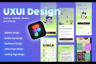 website ui ux design, mobile app uiux, and dashboard design in figma