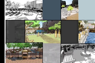render your floor plan, site plan, elevation in photoshop