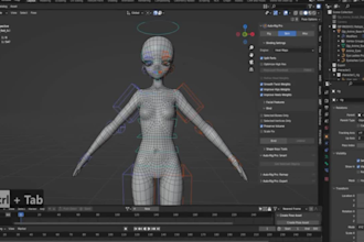 convert, rig, fix any model for mmd, vrchat, vtuber, vrm, koikatsu, weight paint