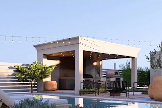 do landscape design, garden design, backyard, swimming pool, and render images