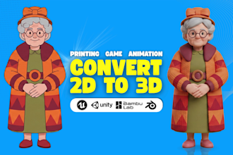 convert 2d images into high quality 3d models for games, printing or rendering