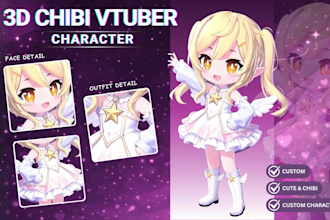 create a custom chibi vtuber 3d model for streaming