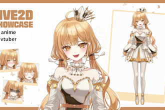 design and rig male or female 2d vtuber model, vtuber rigging, vtuber design