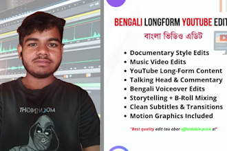 professionally edit bengali long form youtube videos