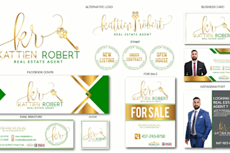 design real estate business logo, yard sign and branding kit