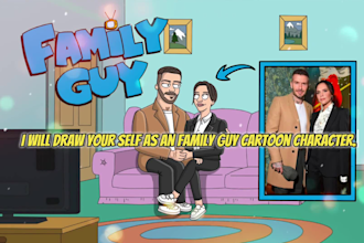 draw you as a family guy cartoon character