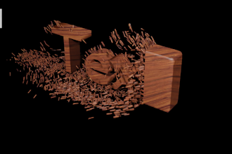 3d text or logo destruction animations