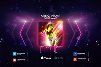 create unique music promo audio spectrum or music visualizer