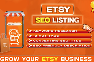 do etsy SEO listing with title, tag, and product description to boost etsy sales