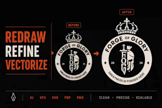 redraw, refine, and vectorize your logo