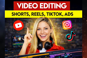 do video editing for instagram reels, ads, youtube shorts and tiktok videos