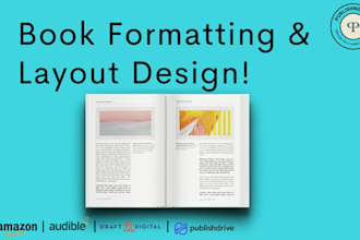 format book or ebook and layout design for KDP, ingramspark, lulu