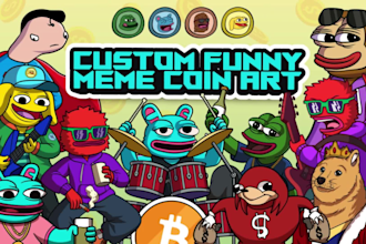 create custom funny meme coin art for your social media and website