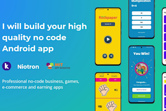 build your high quality no code android app using kodular or niotron