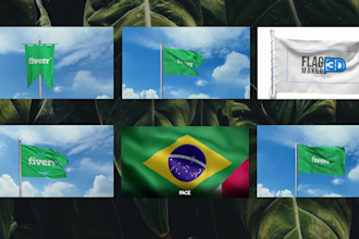 create 3d animated flag with your logo