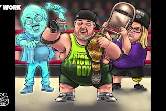 digitally paint dynamic semirealistic caricatures for you