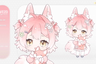 draw chibi vtuber character chibi art vtuber emotes 3d vtuber live2d rigging